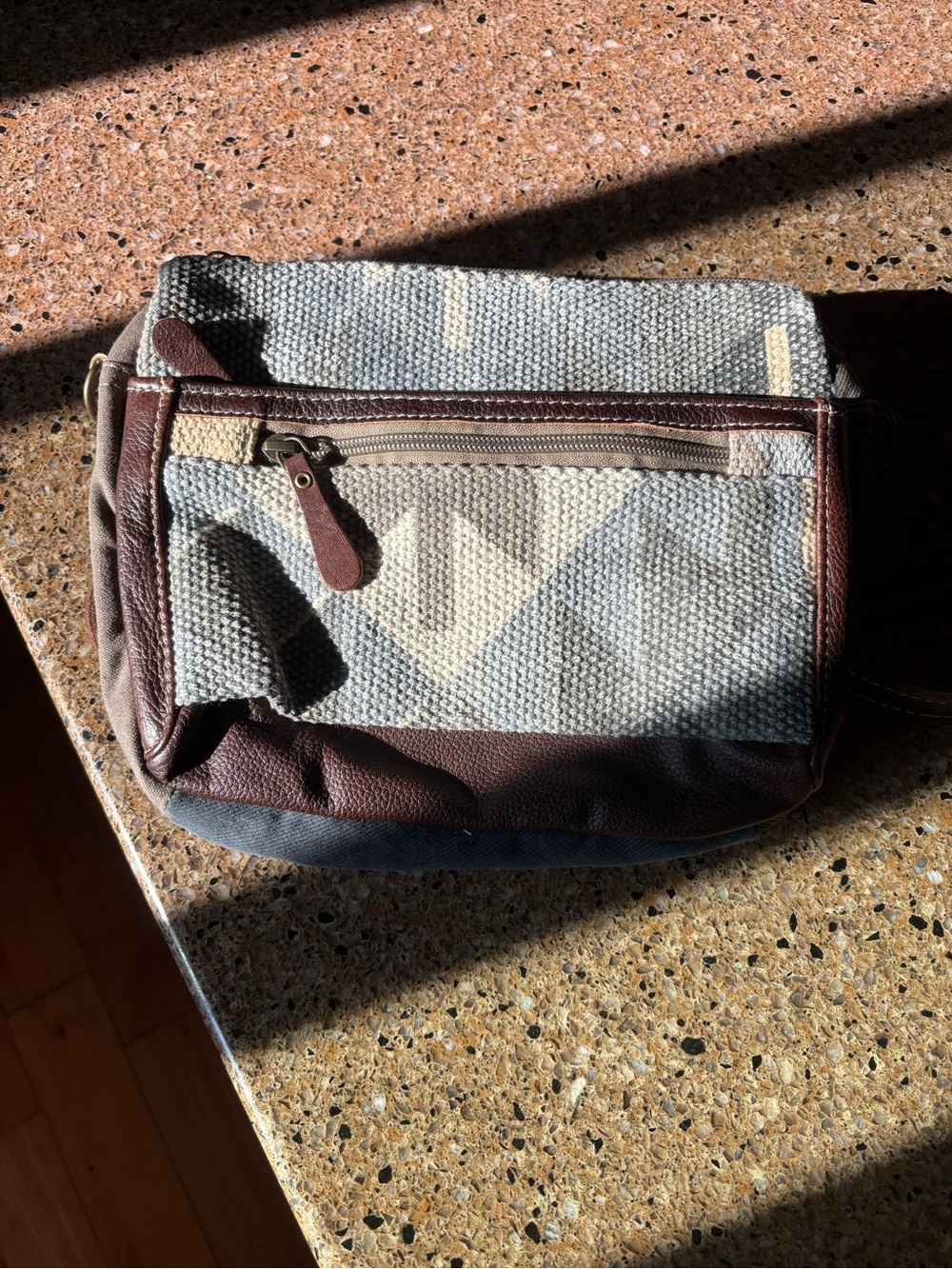 Myra Bag Brown & Gray Canvas Crossbody Purse